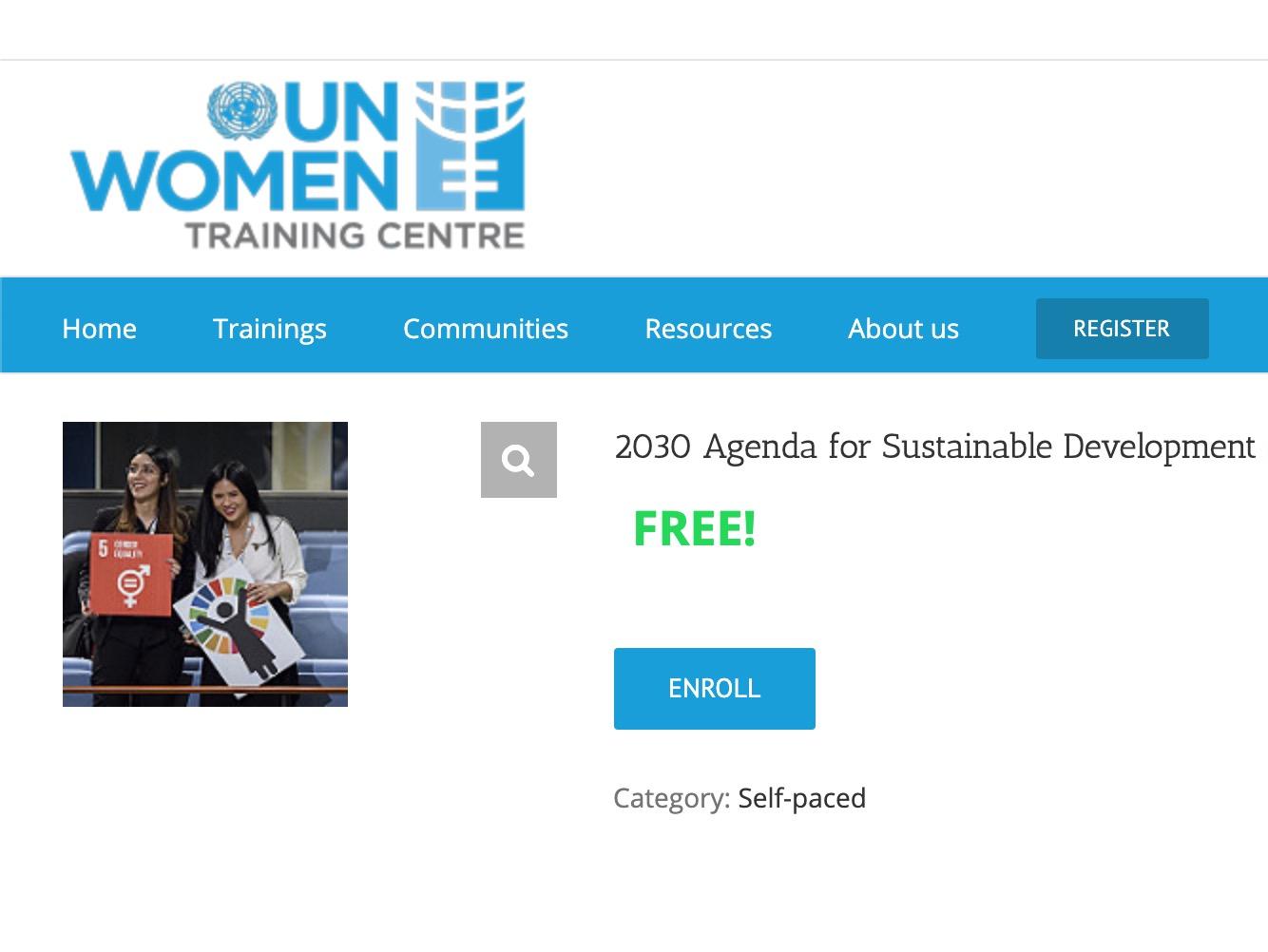 2030 Agenda for Sustainable Development and Gender Equality Training Course