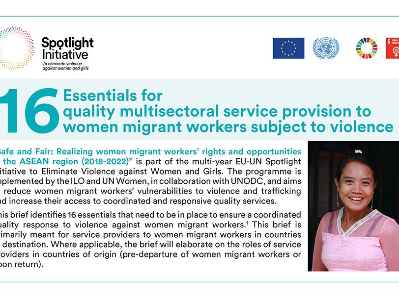16 Essentials for Quality Multisectoral Service Provision to Women Migrant Workers Subject to Violence