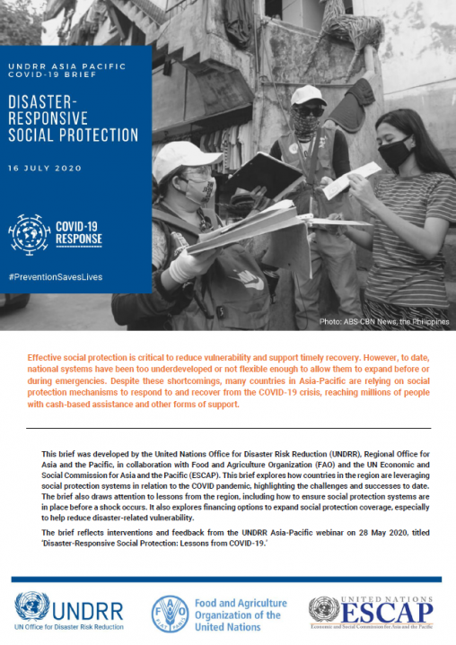 UNDRR Asia-Pacific COVID-19 Brief: Disaster-Responsive Social Protection