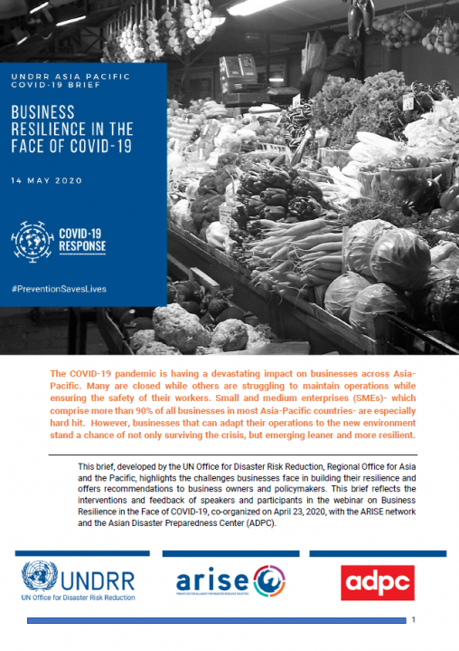 UNDRR Asia-Pacific COVID-19 Brief: Business Resilience in the Face of COVID-19