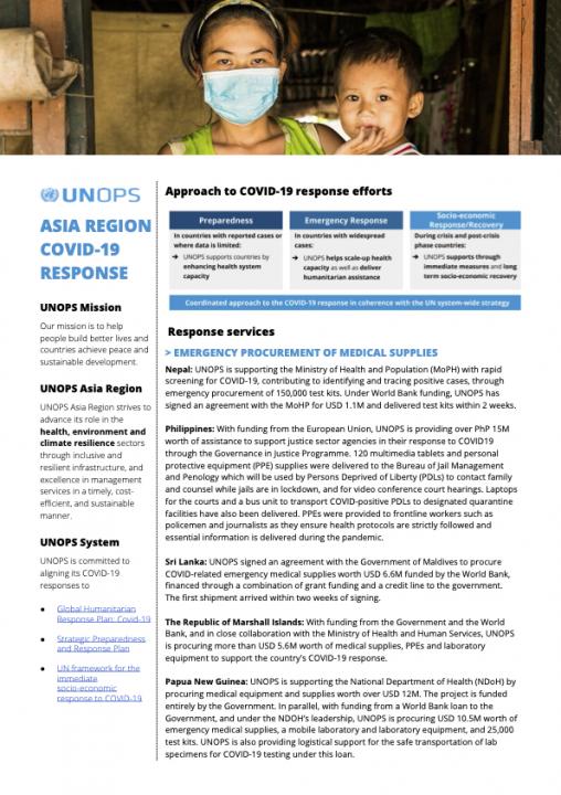 UNOPS Asia Region COVID-19 Response Info Sheet
