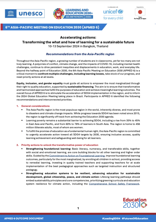 Accelerating actions: Transforming the what and how of learning for a sustainable future